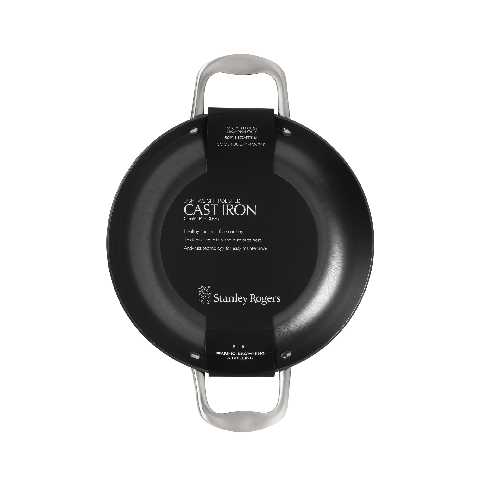 Stanley Rogers 30cm Light Weight Cast Iron Cooks Pan