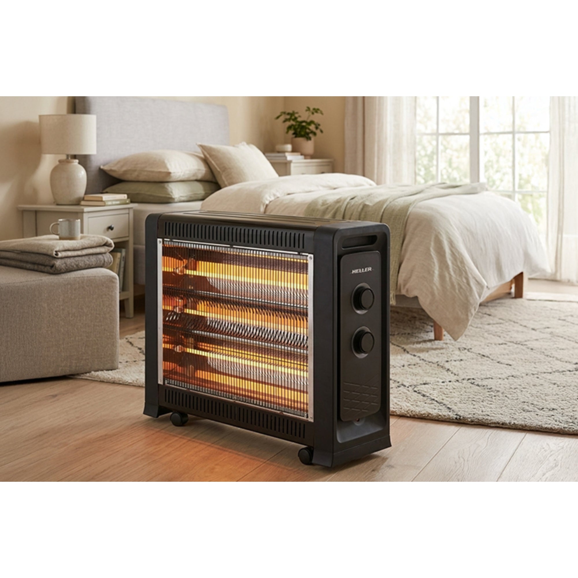Heller 2400W Portable Electric Heater Quartz Radiant Fan Heating Assisted