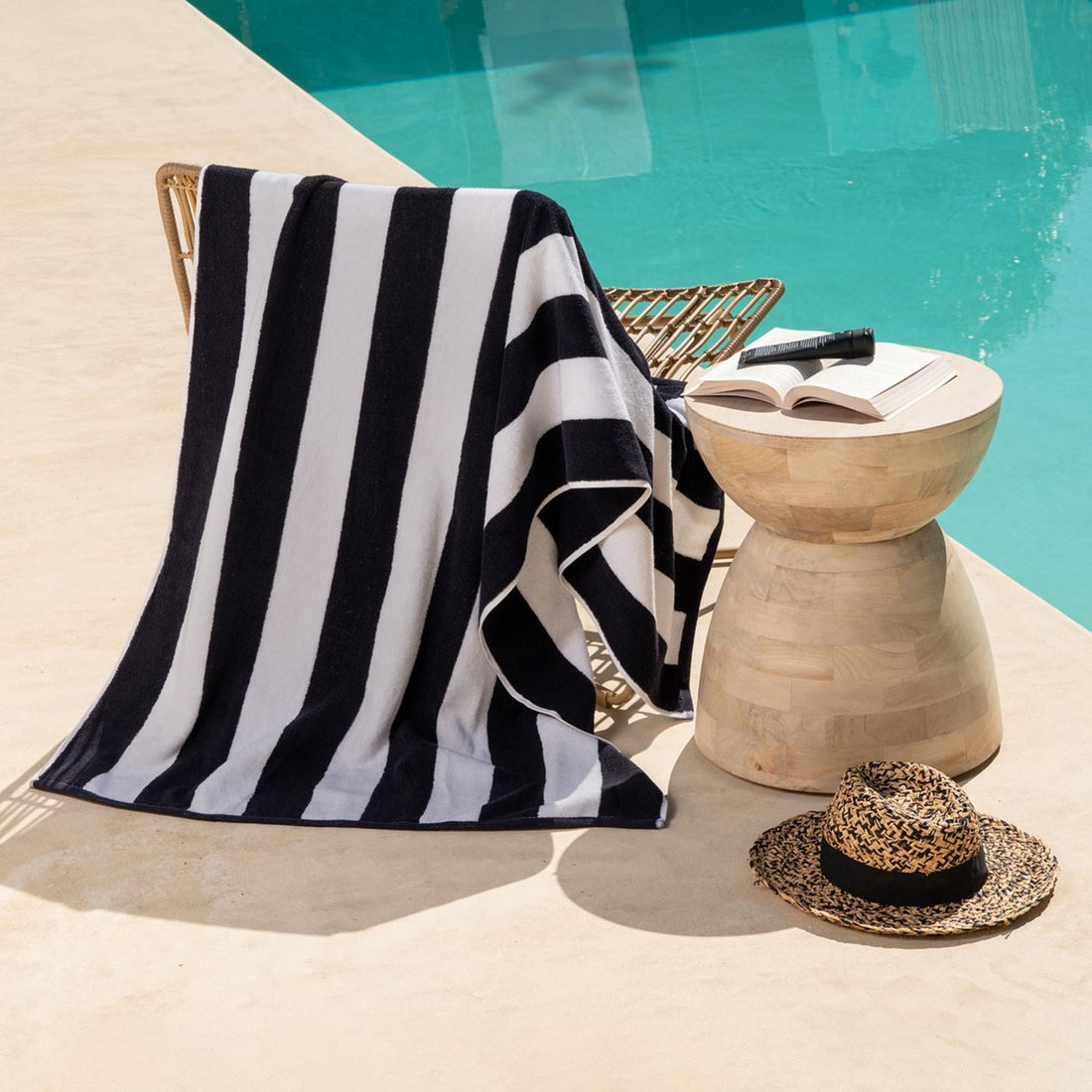 Canningvale Cotton Terry Beach Towel - Black - Value Village