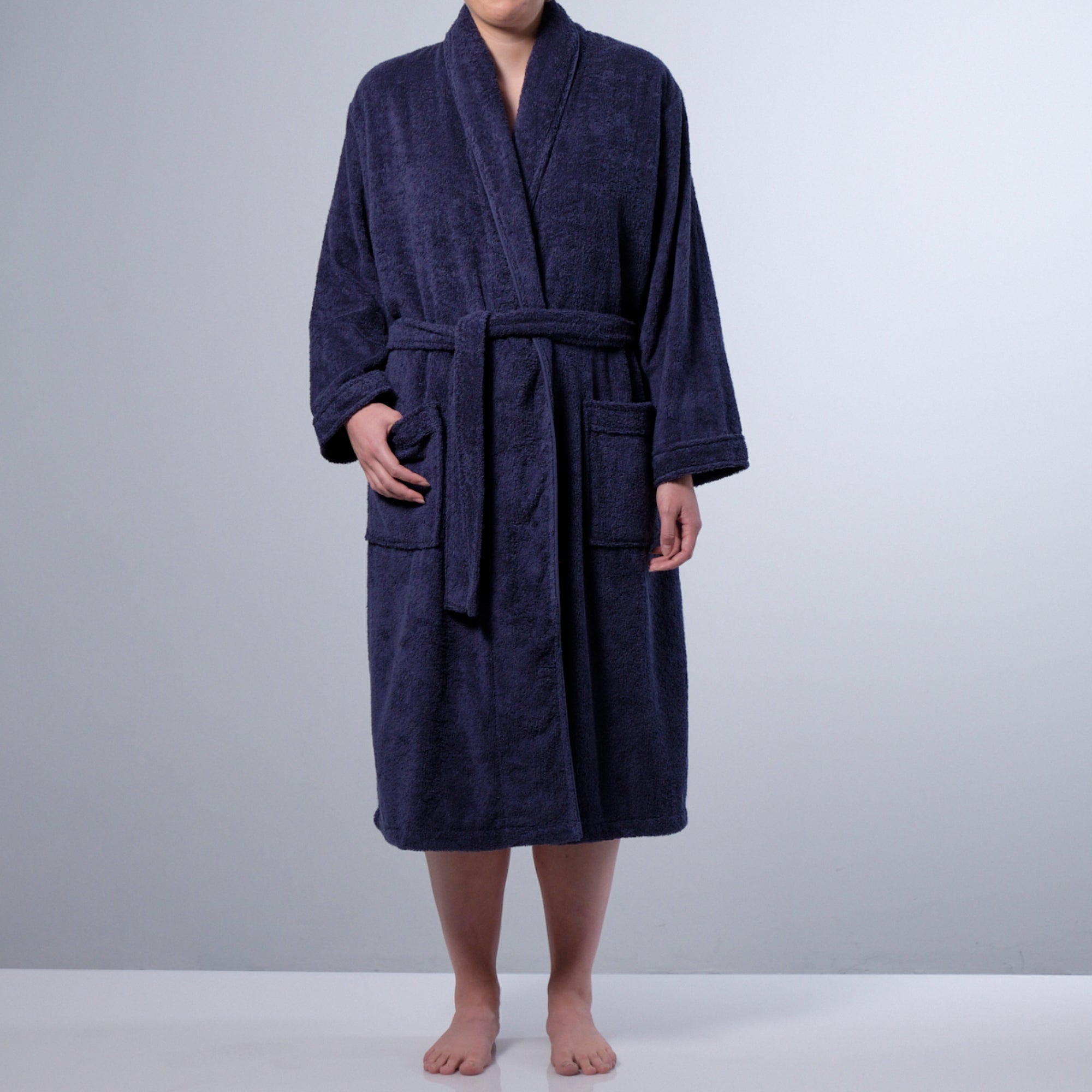 Canningvale Lusso Cotton Terry Large Bathrobe - Mezzanotte Blue - Value Village