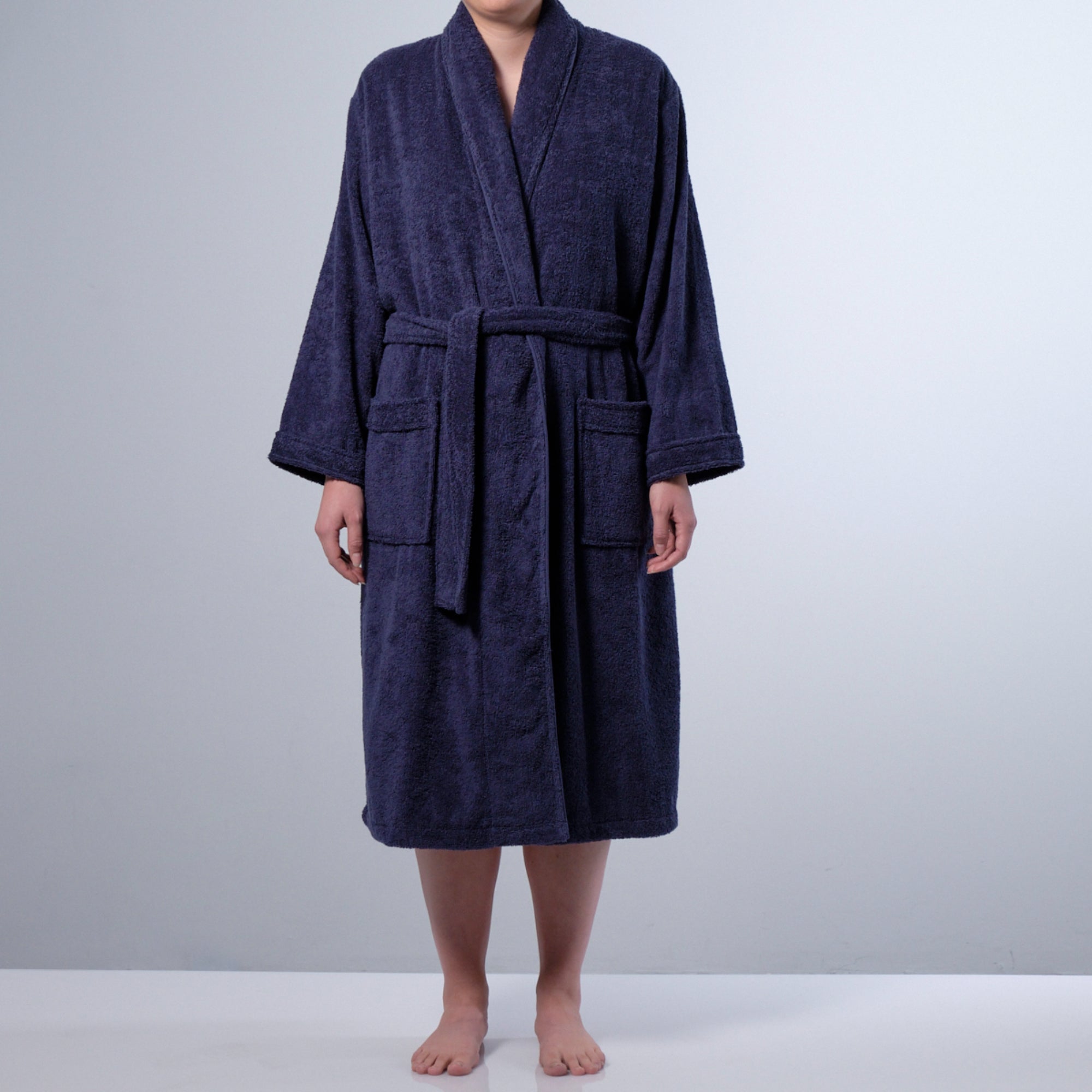 Canningvale Lusso Cotton Terry Medium Bathrobe - Mezzanotte Blue - Value Village