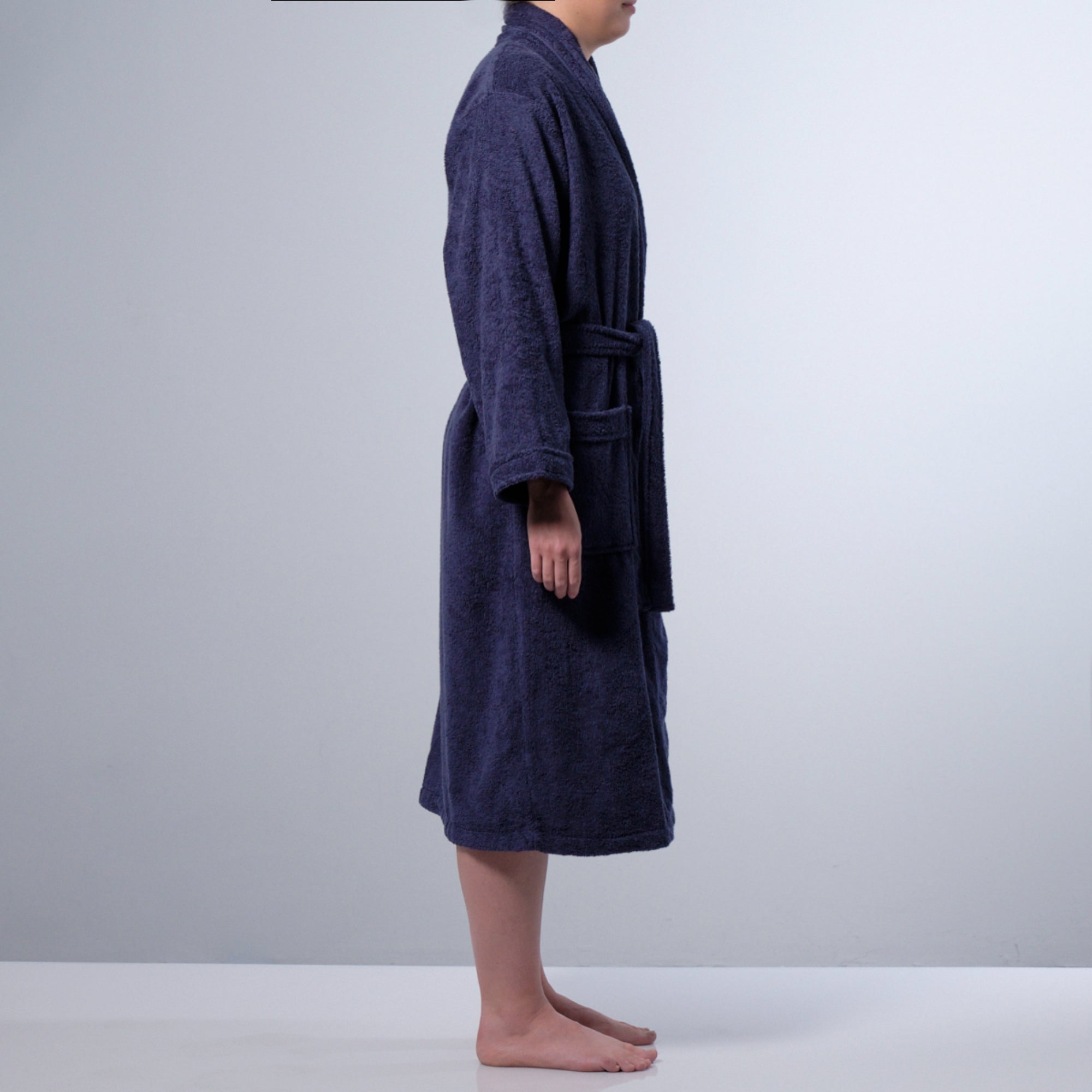 Canningvale Lusso Cotton Terry Medium Bathrobe - Mezzanotte Blue - Value Village