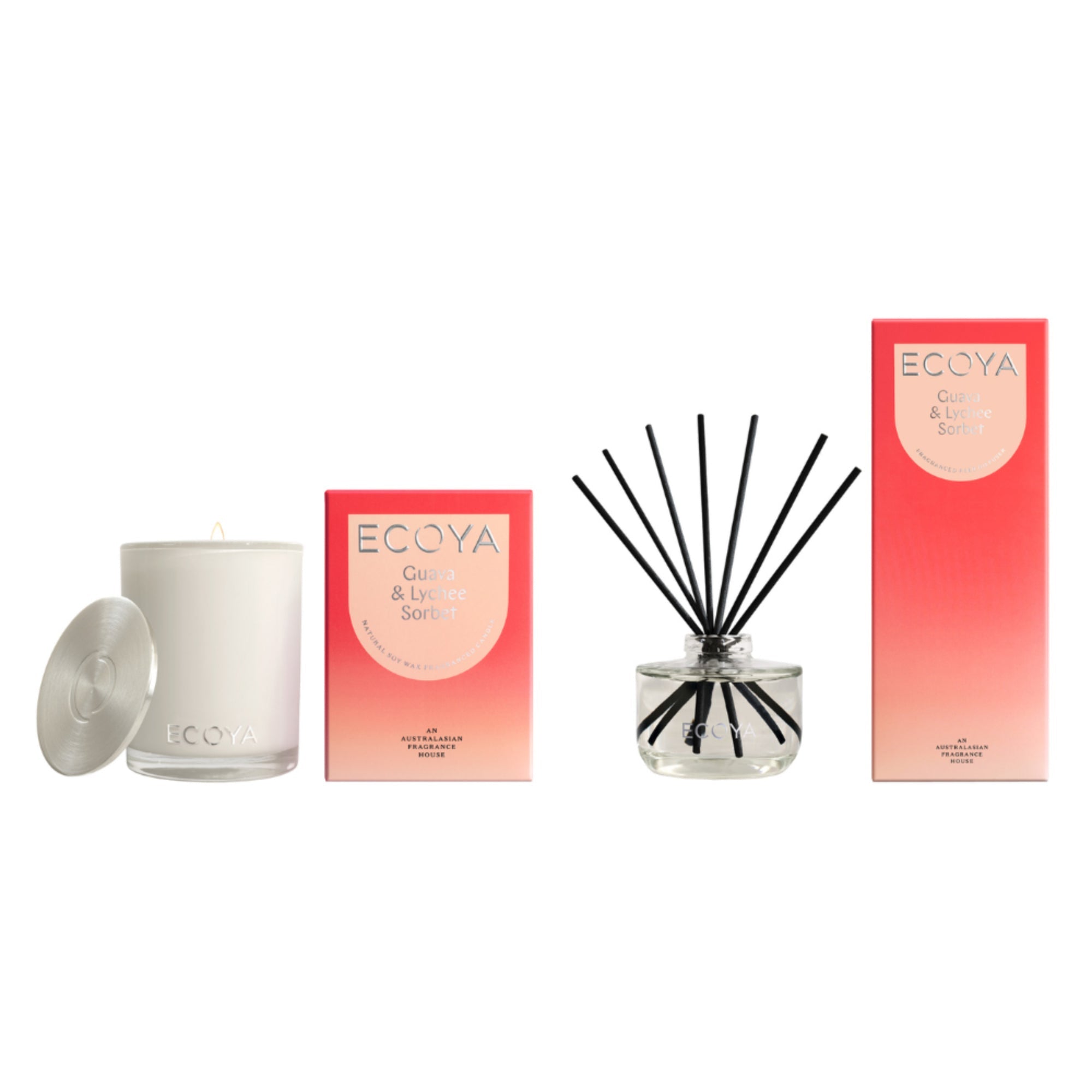 Ecoya Guava & Lychee Sorbet Madison Candle and Diffuser Set - Value Village