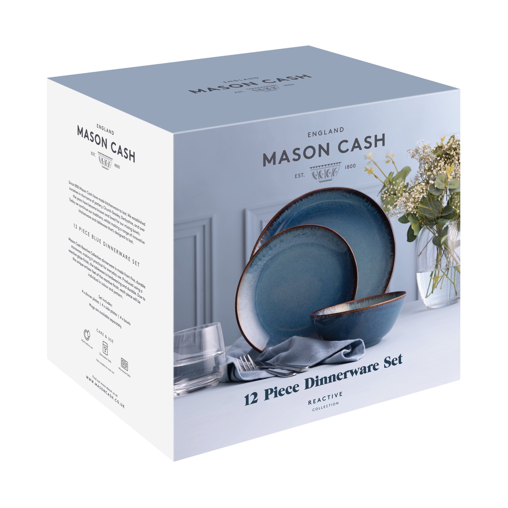 Mason Cash Reactive Glaze 12 Piece Dinner Set - Blue - Value Village