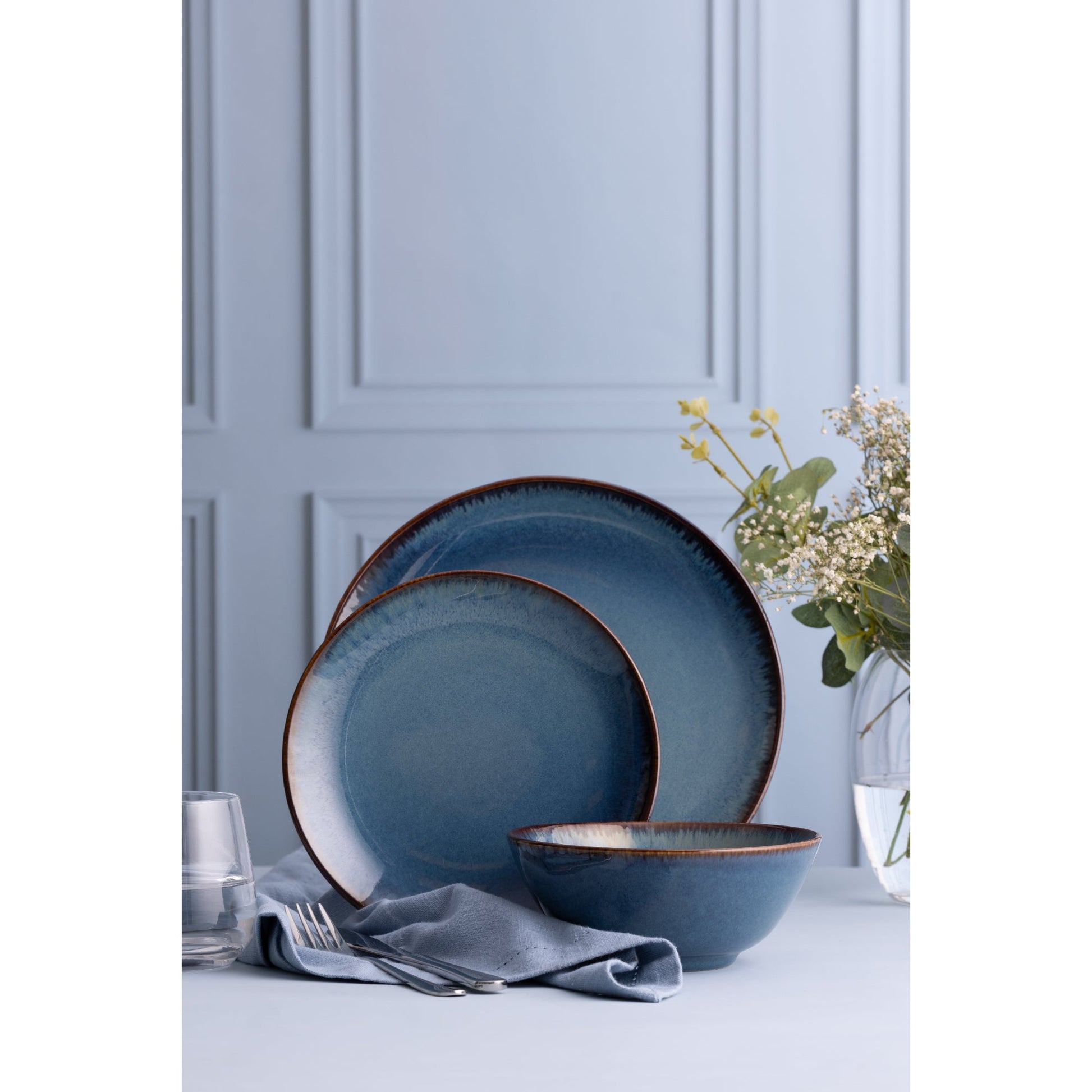 Mason Cash Reactive Glaze 12 Piece Dinner Set - Blue - Value Village