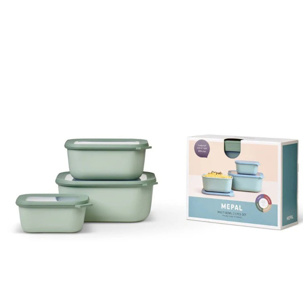 Mepal Cirqula Rectangular 3 Piece Set - Nordic Sage - Value Village