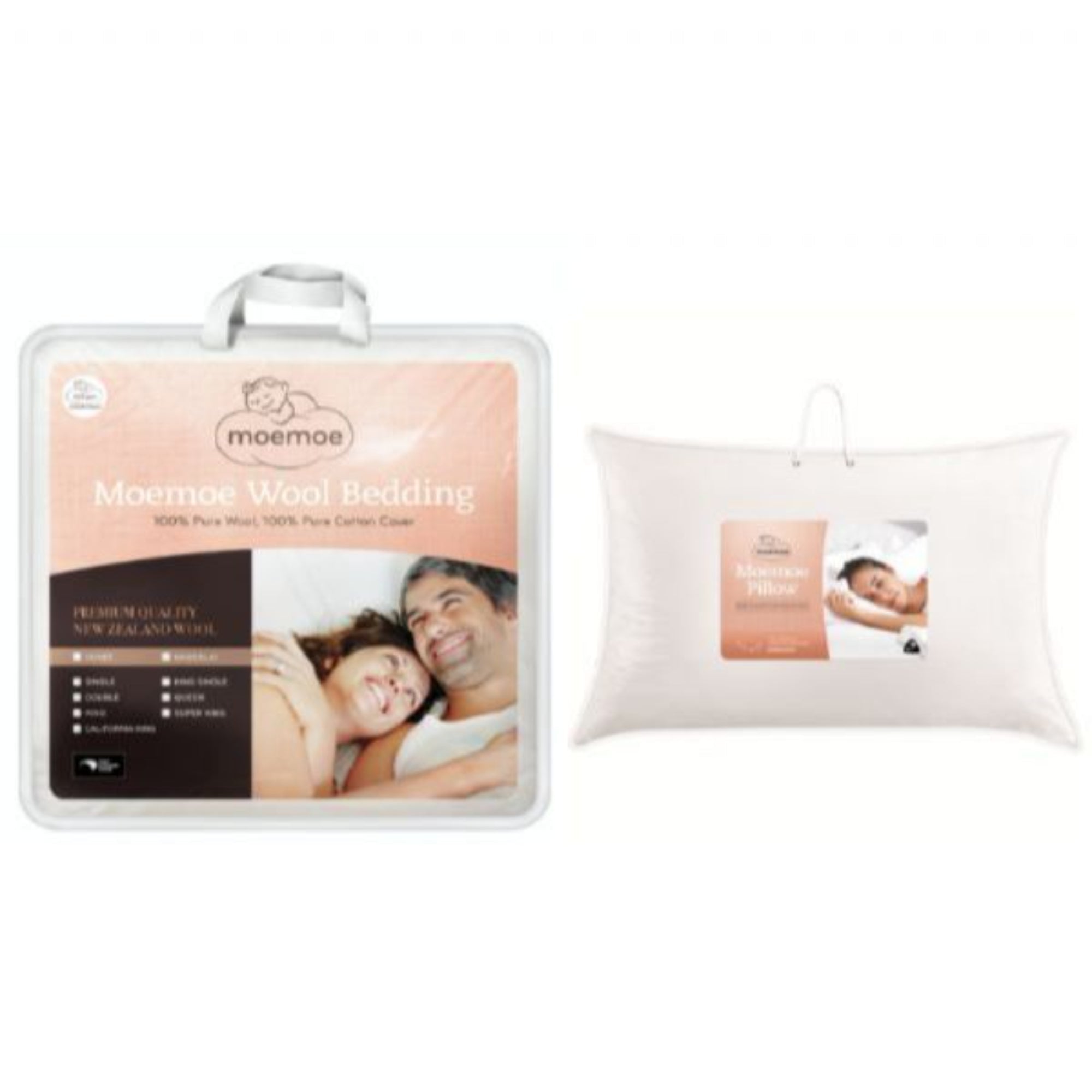 Moemoe 100% New Zealand Wool Duvet Inner - Everyday Weight King, With Two Pillows - Value Village