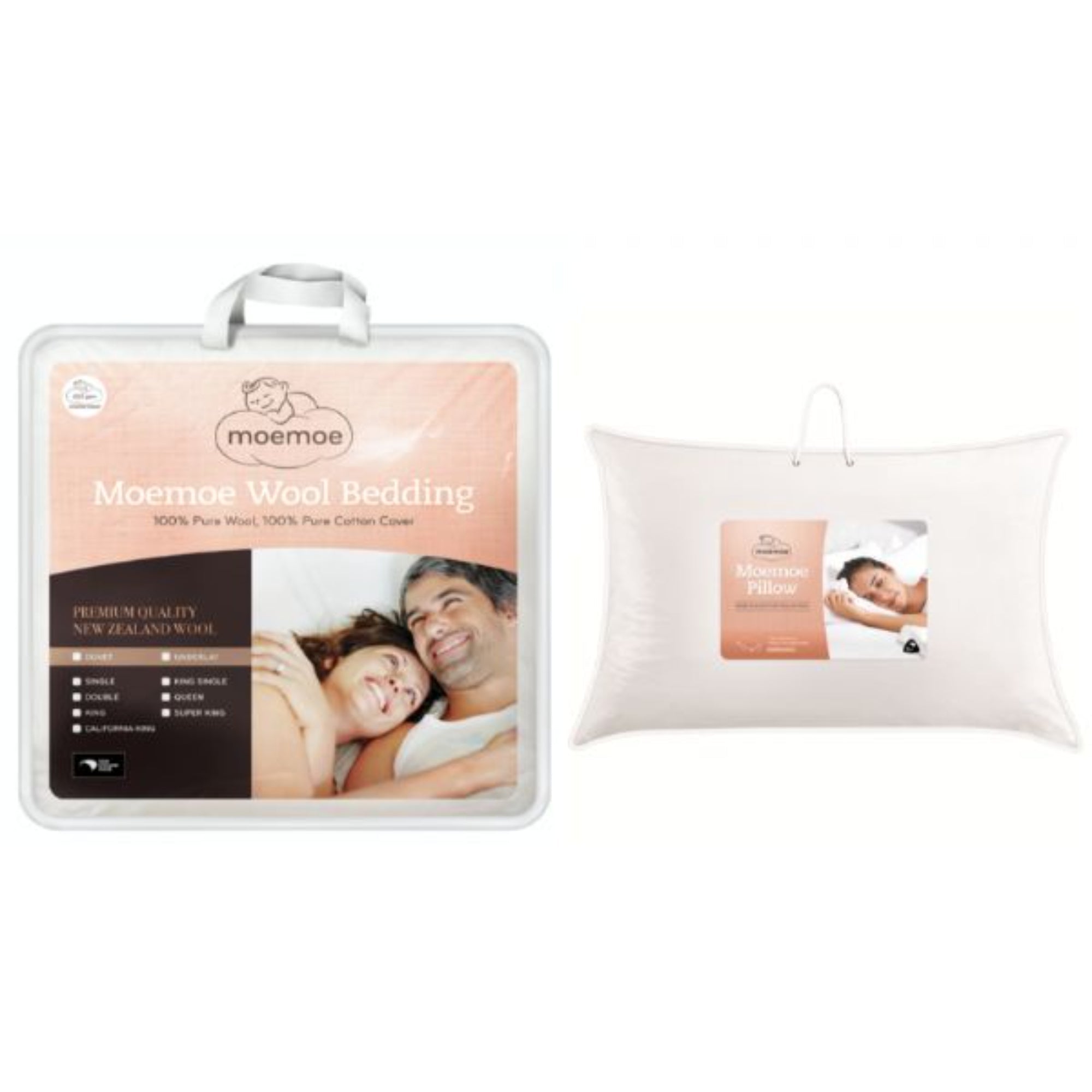 Moemoe 100% New Zealand Wool Duvet Inner - Everyday Weight Queen, With Two Pillows - Value Village
