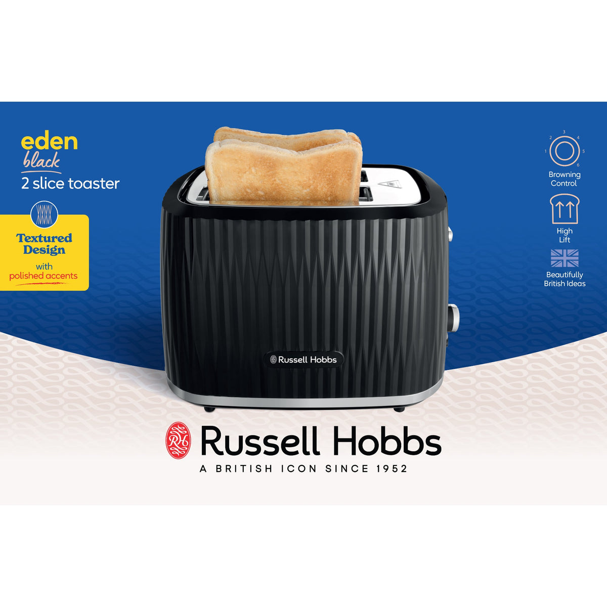 Russell Hobbs Eden 1.7L Kettle & 2 Slice Toaster - Black - Value Village
