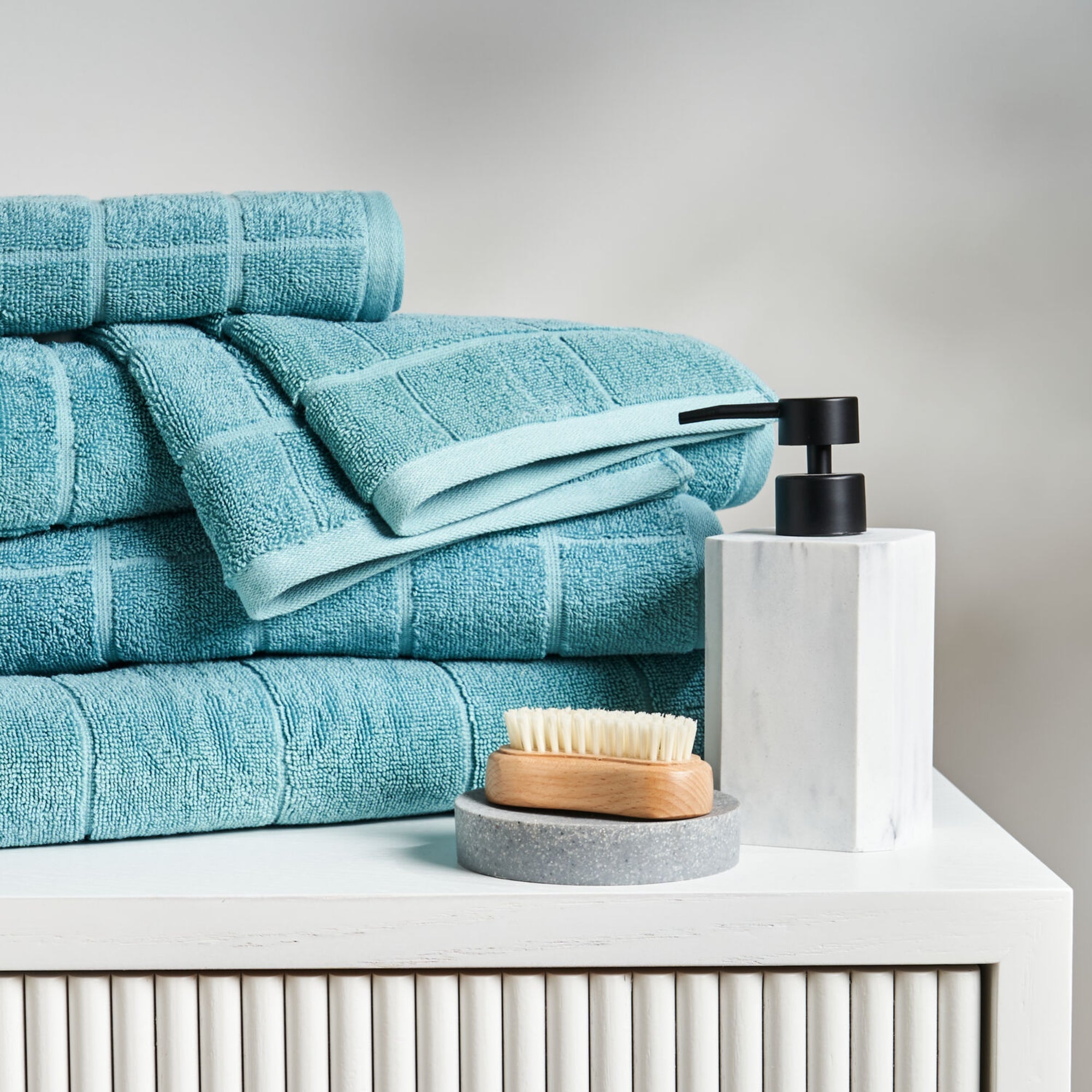 Sheraton Subway 5 Piece Towel Set - Aqua Mist - Value Village