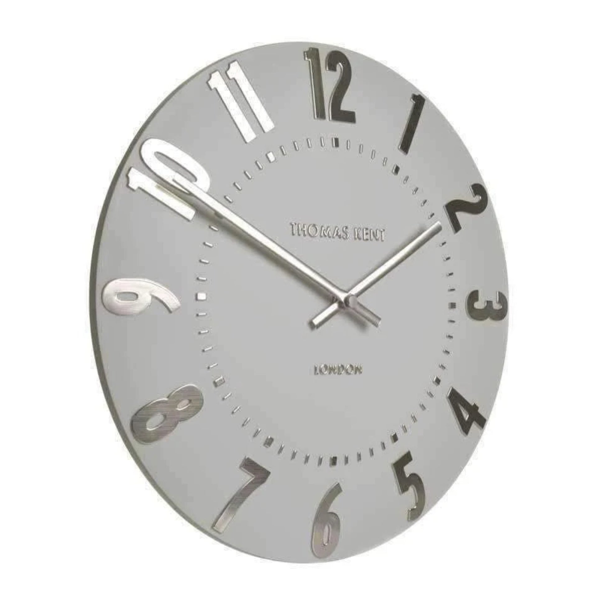 Thomas Kent 30cm Mulberry Wall Clock Foiled Arabic Numerals, Open Face - Silver Cloud - Value Village