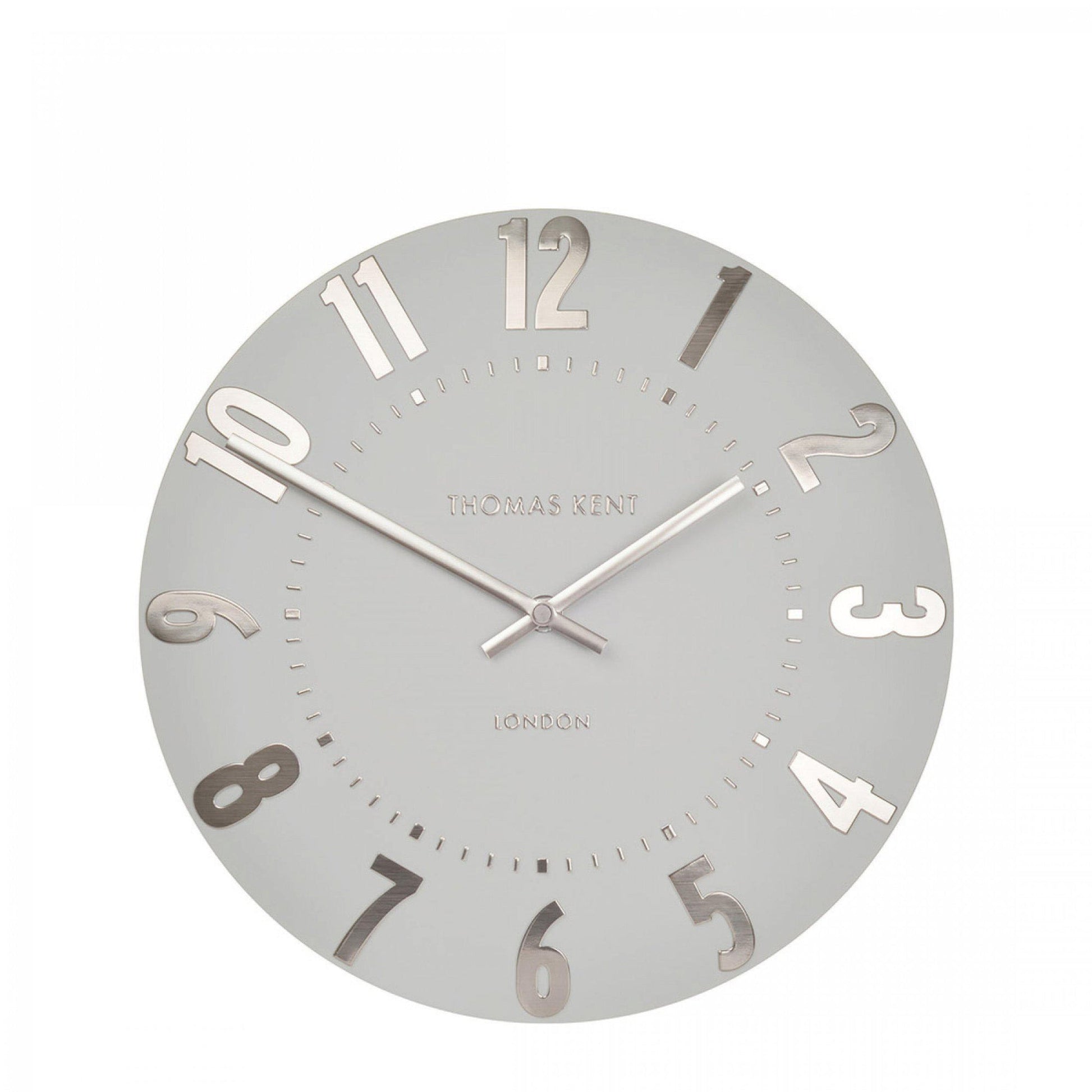 Thomas Kent 30cm Mulberry Wall Clock Foiled Arabic Numerals, Open Face - Silver Cloud - Value Village