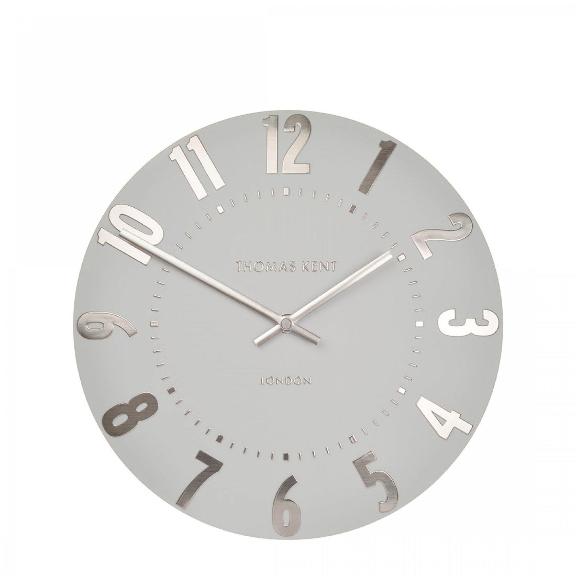 Thomas Kent 30cm Mulberry Wall Clock Foiled Arabic Numerals, Open Face - Silver Cloud - Value Village