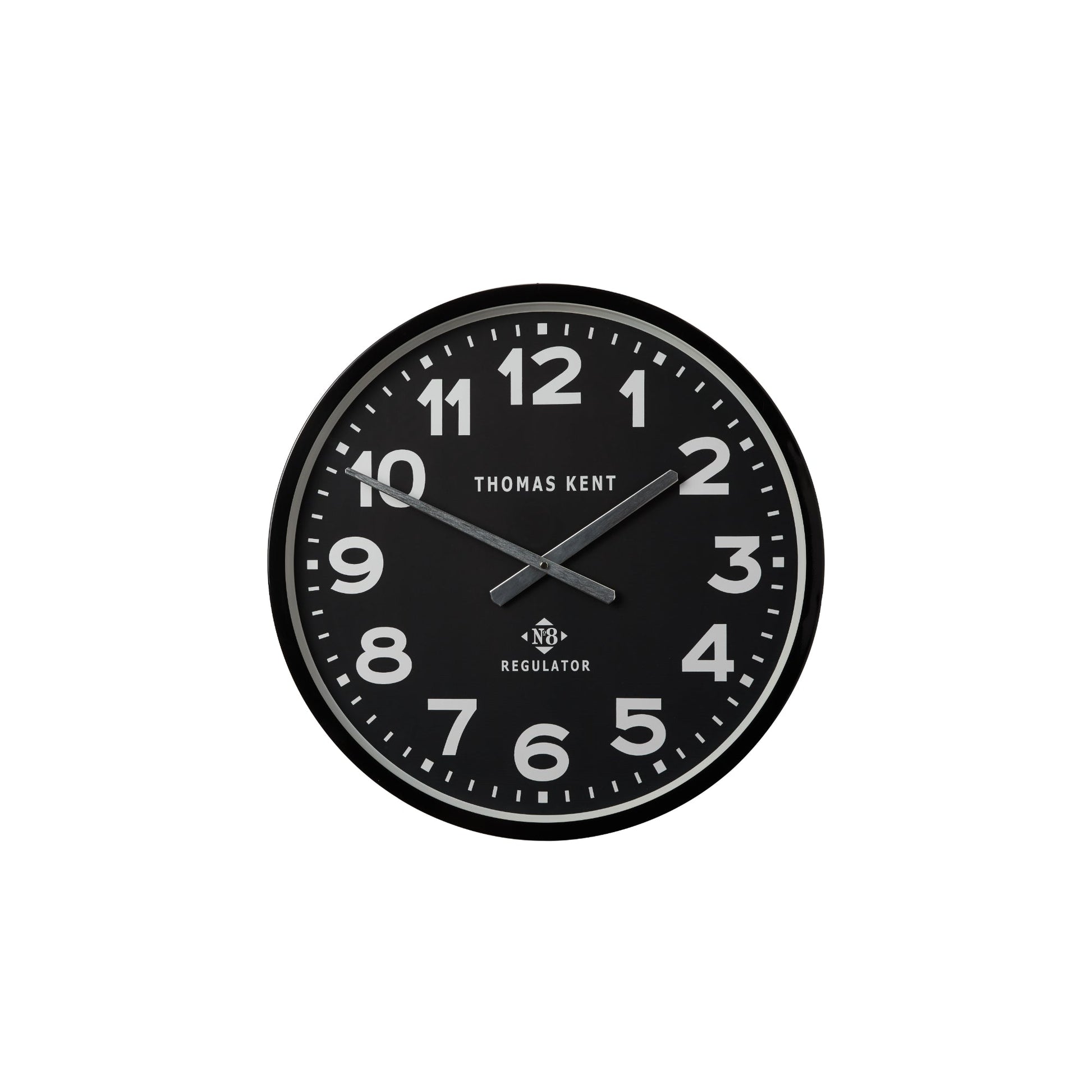 Thomas Kent 30cm Regulator No 8 Wall Clock, Metal Case/Glass Face - Black/Black - Value Village