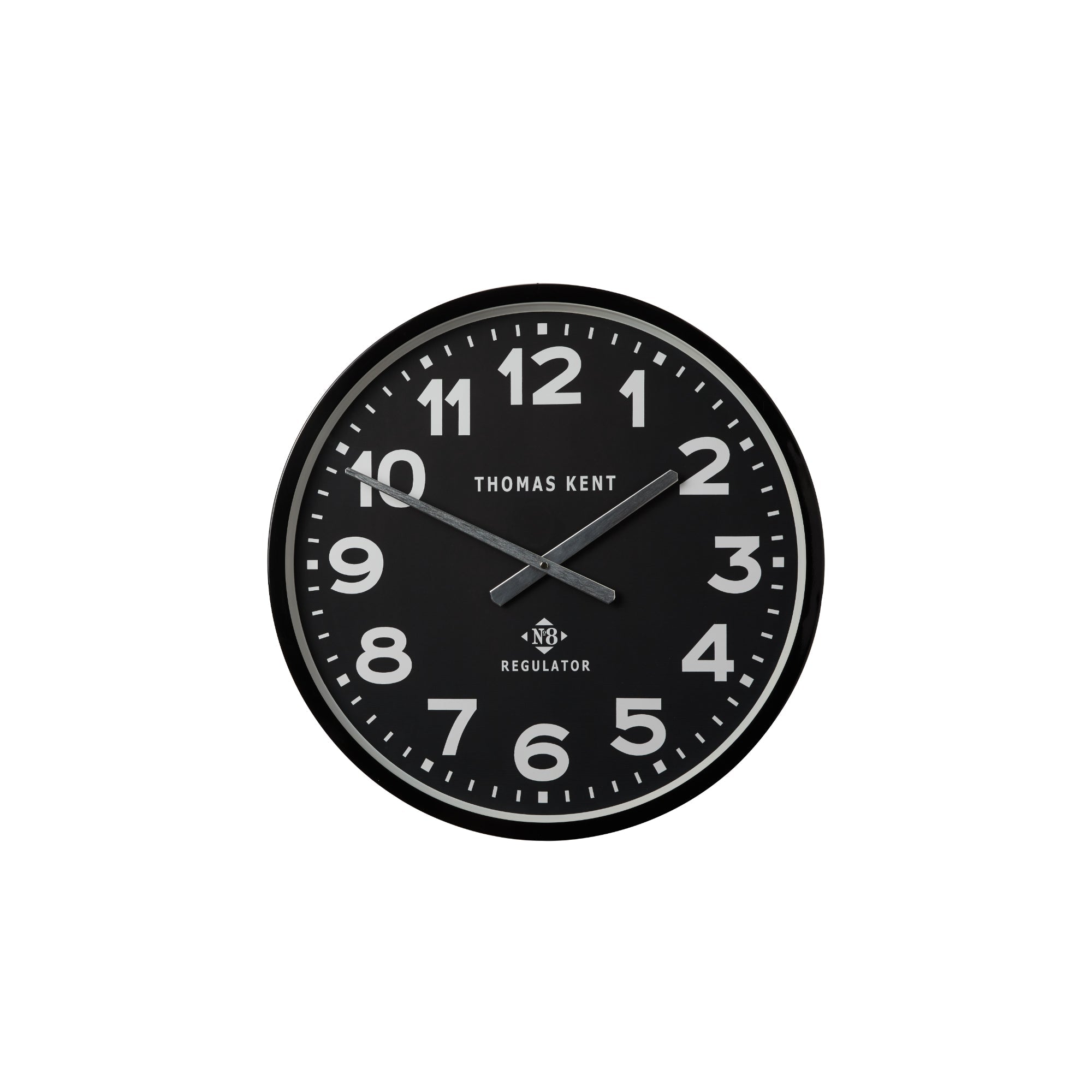 Thomas Kent 30cm Regulator No 8 Wall Clock, Metal Case/Glass Face - Black/Black - Value Village