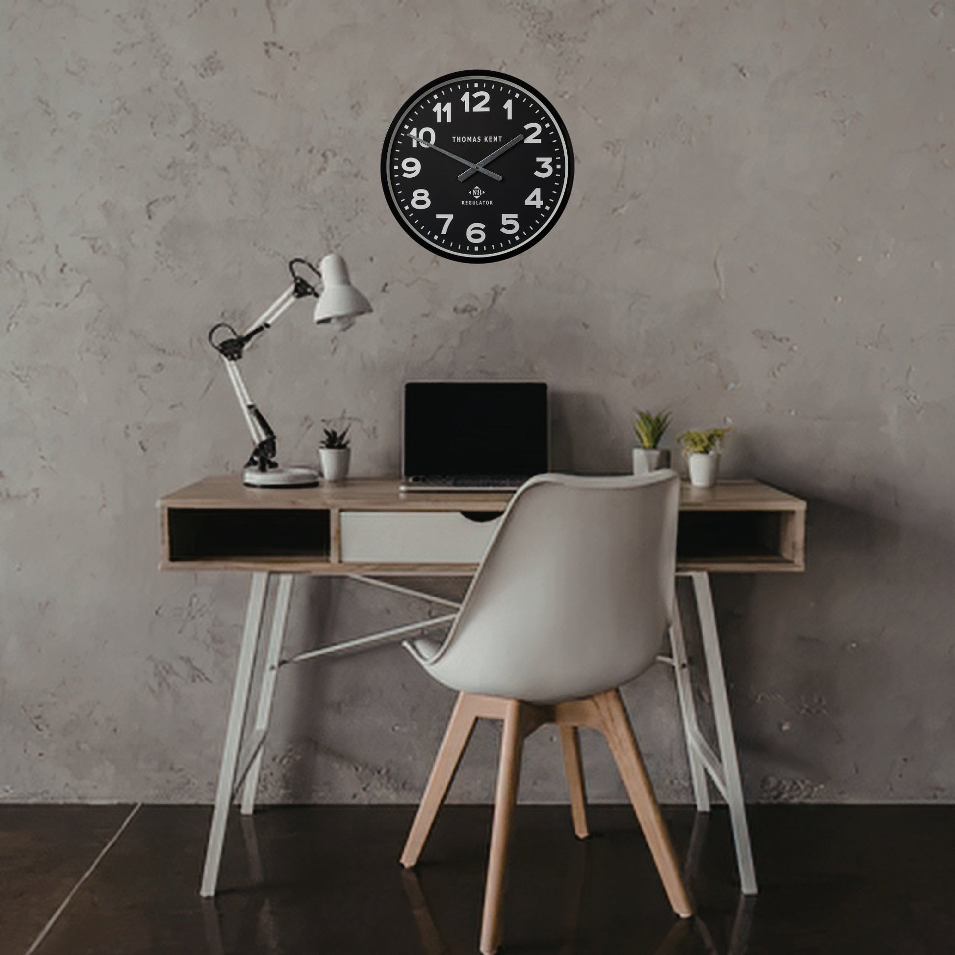 Thomas Kent 30cm Regulator No 8 Wall Clock, Metal Case/Glass Face - Black/Black - Value Village